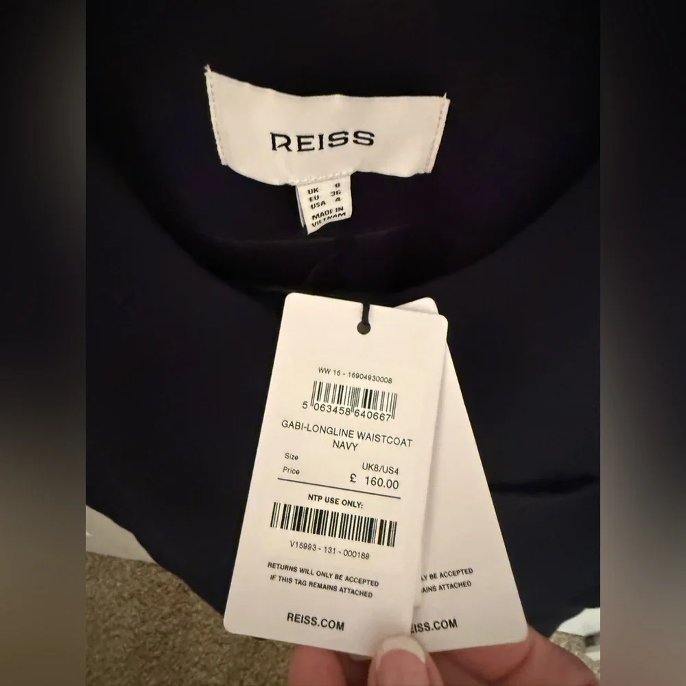 Reiss Black Vest with Gold Buttons - Picture 4 of 5